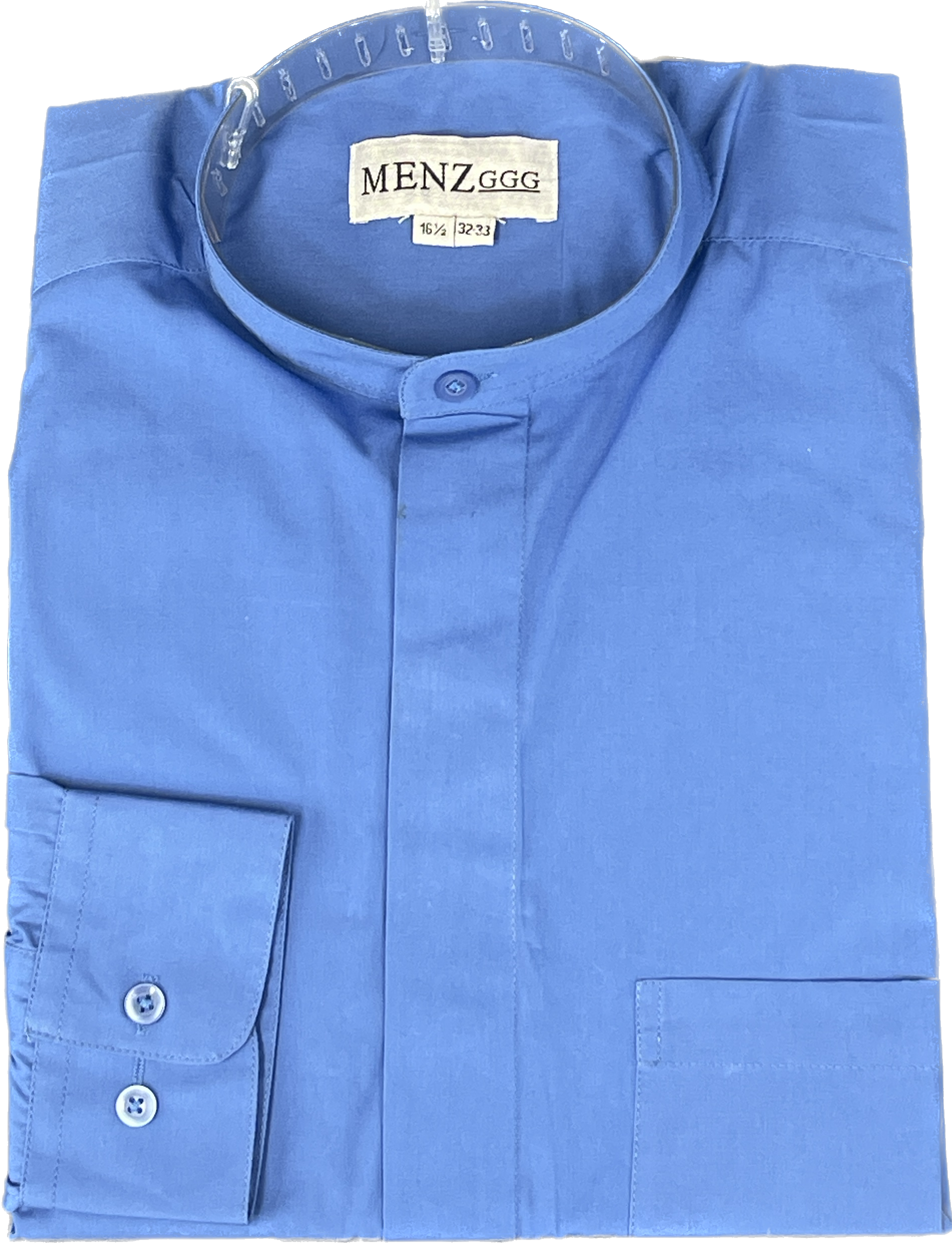 Non-Collar Convertible Shirt-Blue NCCS-Blue